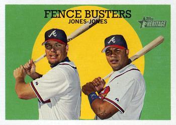 #212 Fence Busters Andruw Jones / Chipper Jones - Atlanta Braves - 2008 Topps Heritage Baseball