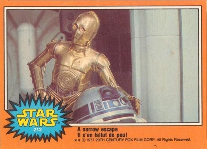 #212 A narrow escape! - 1977 O-Pee-Chee Star Wars