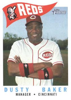 #213 Dusty Baker - Cincinnati Reds - 2009 Topps Heritage Baseball