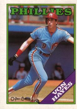 #215 Von Hayes - Philadelphia Phillies - 1988 O-Pee-Chee Baseball