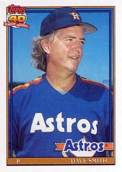 #215 Dave Smith - Houston Astros - 1991 Topps Baseball