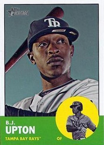 #215b B.J. Upton - Tampa Bay Rays - 2012 Topps Heritage Baseball