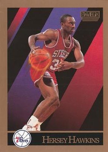 #216 Hersey Hawkins - Philadelphia 76ers - 1990-91 SkyBox Basketball