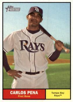 #216 Carlos Pena - Tampa Bay Rays - 2010 Topps Heritage Baseball