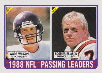 217 1988 Passing Leaders - Wade Wilson / Boomer Esiason - Minnesota V –  Isolated Cards