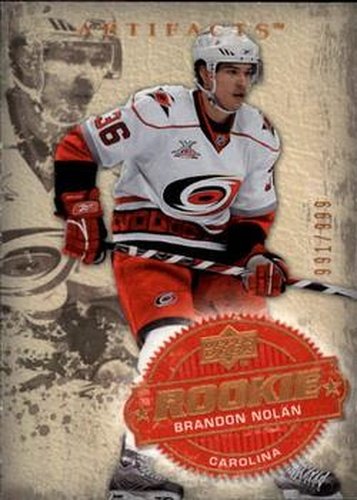 #218 Brandon Nolan - Carolina Hurricanes - 2008-09 Upper Deck Artifacts Hockey