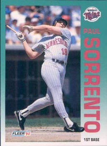 #218 Paul Sorrento - Minnesota Twins - 1992 Fleer Baseball