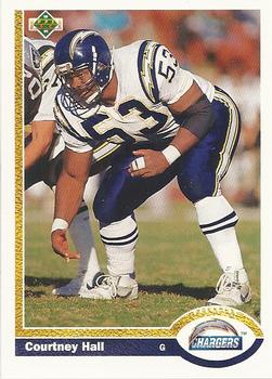 #218 Courtney Hall - San Diego Chargers - 1991 Upper Deck Football