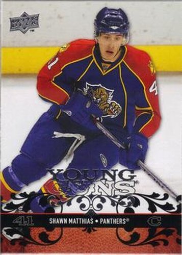 #219 Shawn Matthias - Florida Panthers - 2008-09 Upper Deck Hockey