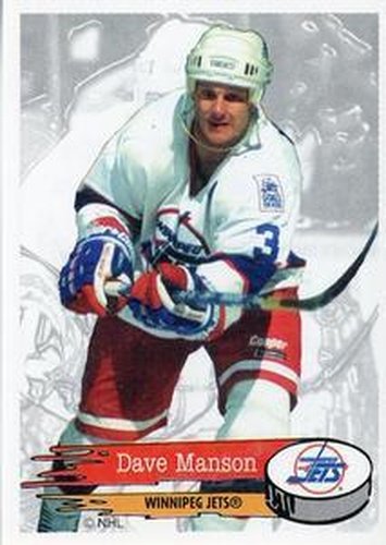 #219 Dave Manson - Winnipeg Jets - 1995-96 Panini Hockey Stickers