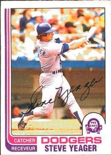 #219 Steve Yeager - Los Angeles Dodgers - 1982 O-Pee-Chee Baseball