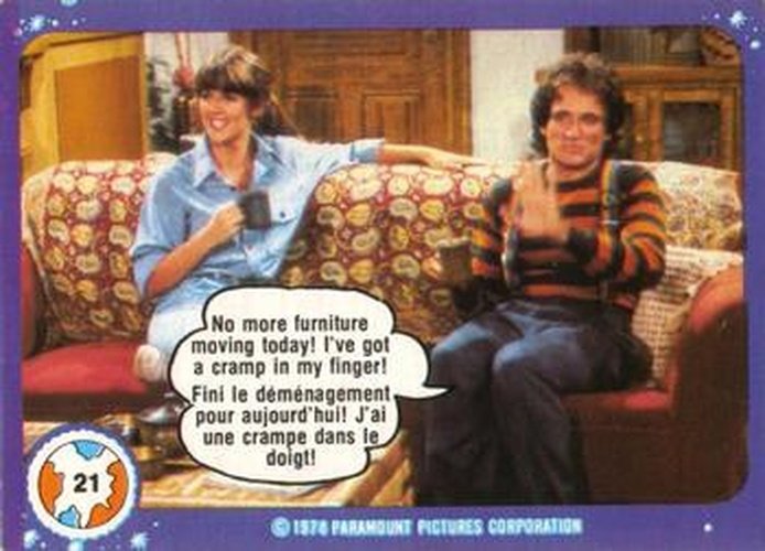 #21 No More Furniture Moving Today! I've Got a Cramp in my Finger! - 1978 O-Pee-Chee Mork & Mindy