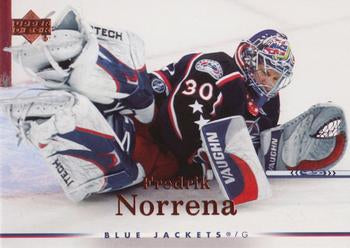#21 Fredrik Norrena - Columbus Blue Jackets - 2007-08 Upper Deck Hockey