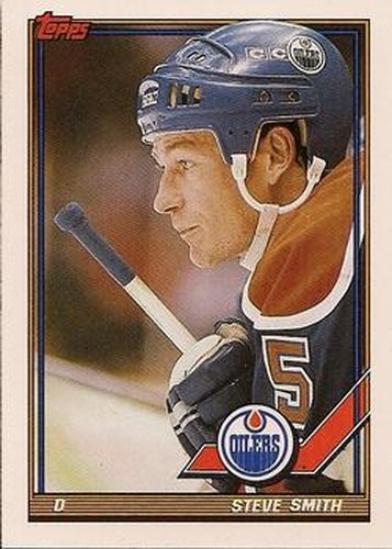 #21 Steve Smith - Edmonton Oilers - 1991-92 Topps Hockey