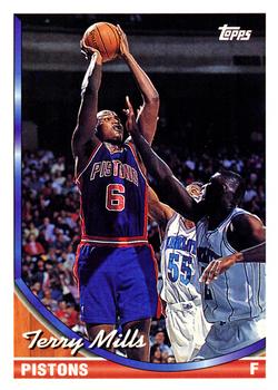 #21 Terry Mills - Detroit Pistons - 1993-94 Topps Basketball