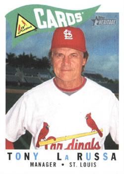 #220 Tony LaRussa - St. Louis Cardinals - 2009 Topps Heritage Baseball