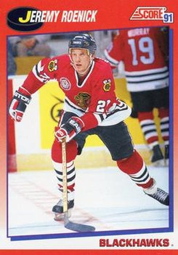 #220 Jeremy Roenick - Chicago Blackhawks - 1991-92 Score Canadian Bilingual Hockey