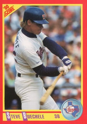 #221 Steve Buechele - Texas Rangers - 1990 Score Baseball