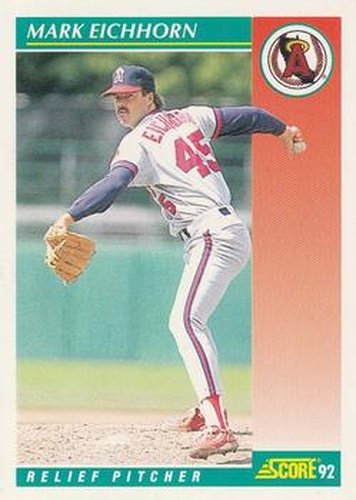 #221 Mark Eichhorn - California Angels - 1992 Score Baseball
