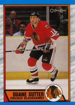 #221 Duane Sutter - Chicago Blackhawks - 1989-90 O-Pee-Chee Hockey
