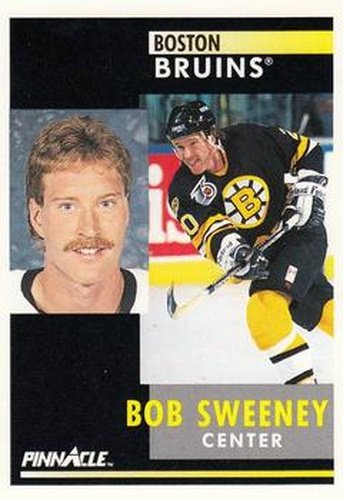 #222 Bob Sweeney - Boston Bruins - 1991-92 Pinnacle Hockey