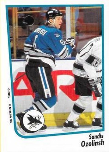 #223 Sandis Ozolinsh - San Jose Sharks - 1994-95 Panini Hockey Stickers