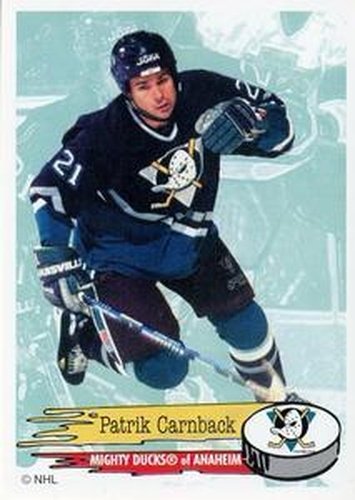 #224 Patrik Carnback - Anaheim Mighty Ducks - 1995-96 Panini Hockey Stickers