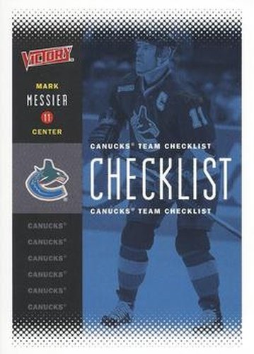#225 Mark Messier - Vancouver Canucks - 2000-01 Upper Deck Victory Hockey