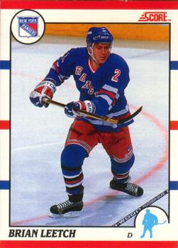 #225 Brian Leetch - New York Rangers - 1990-91 Score Canadian Hockey