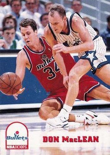 #225 Don MacLean - Washington Bullets - 1993-94 Hoops Basketball