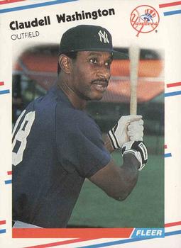 #225 Claudell Washington - New York Yankees - 1988 Fleer Baseball