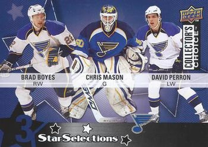 #226 Brad Boyes / Chris Mason / David Perron - St. Louis Blues - 2009-10 Collector's Choice Hockey