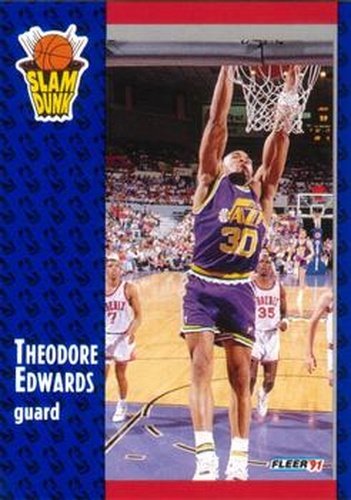 #227 Theodore Edwards - Utah Jazz - 1991-92 Fleer Basketball
