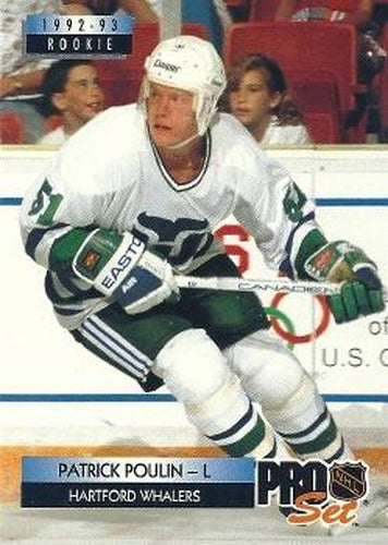 #227 Patrick Poulin - Hartford Whalers - 1992-93 Pro Set Hockey