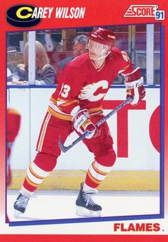 #227 Carey Wilson - Calgary Flames - 1991-92 Score Canadian Bilingual Hockey