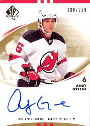 #228 Andy Greene - New Jersey Devils - 2007-08 SP Authentic Hockey
