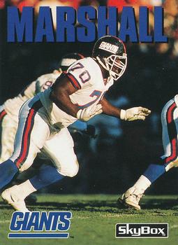 #228 Leonard Marshall - New York Giants - 1992 SkyBox Impact Football