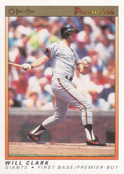 #22 Will Clark - San Francisco Giants - 1991 O-Pee-Chee Premier Baseball