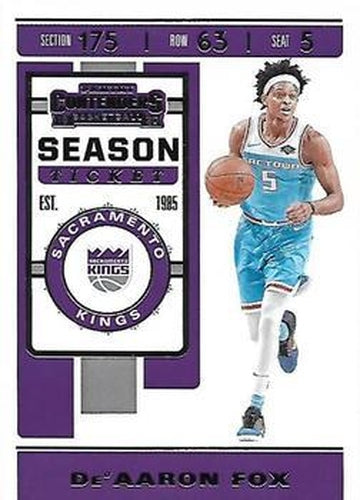 #22 De'Aaron Fox - Sacramento Kings - 2019-20 Panini Contenders Basketball