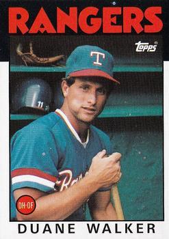 #22 Duane Walker - Texas Rangers - 1986 Topps Baseball