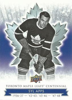 #22 Syl Apps - Toronto Maple Leafs - 2017 Upper Deck Toronto Maple Leafs Centennial Hockey