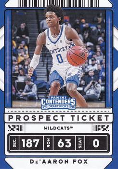 #22b De'Aaron Fox - Kentucky Wildcats - 2020 Panini Contenders Draft Picks Basketball