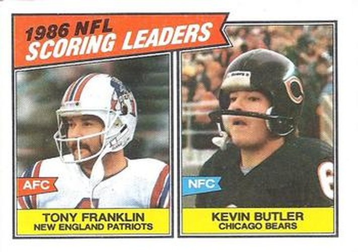 #230 Tony Franklin / Kevin Butler - New England Patriots / Chicago Bears - 1987 Topps Football