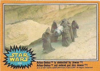 #230 Artoo-Detoo is abducted by Jawas! - 1977 O-Pee-Chee Star Wars