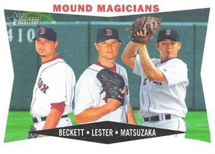 #230 Mound Magicians Josh Beckett / Jon Lester / Daisuke Matsuzaka - Boston Red Sox - 2009 Topps Heritage Baseball