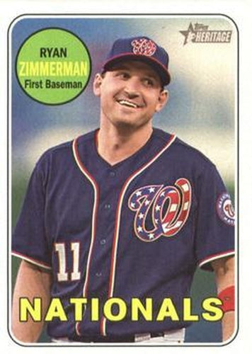 #230 Ryan Zimmerman - Washington Nationals - 2018 Topps Heritage Baseball