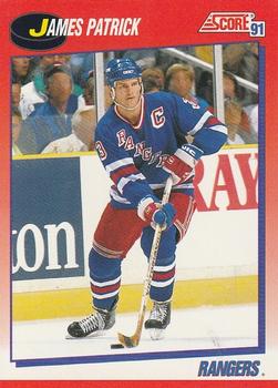 #230 James Patrick - New York Rangers - 1991-92 Score Canadian Bilingual Hockey