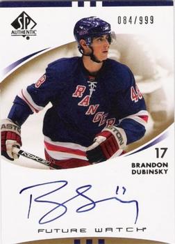 #232 Brandon Dubinsky - New York Rangers - 2007-08 SP Authentic Hockey