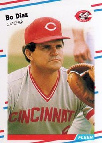 #232 Bo Diaz - Cincinnati Reds - 1988 Fleer Baseball