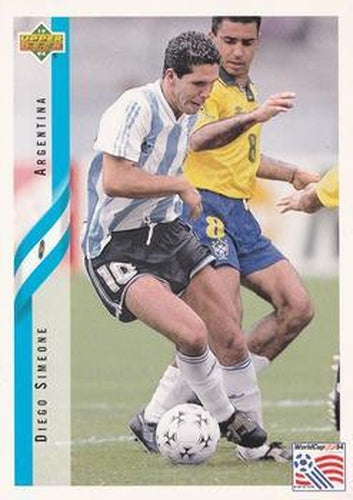 #232 Diego Simeone - Argentina - 1994 Upper Deck World Cup Contenders English/Spanish Soccer